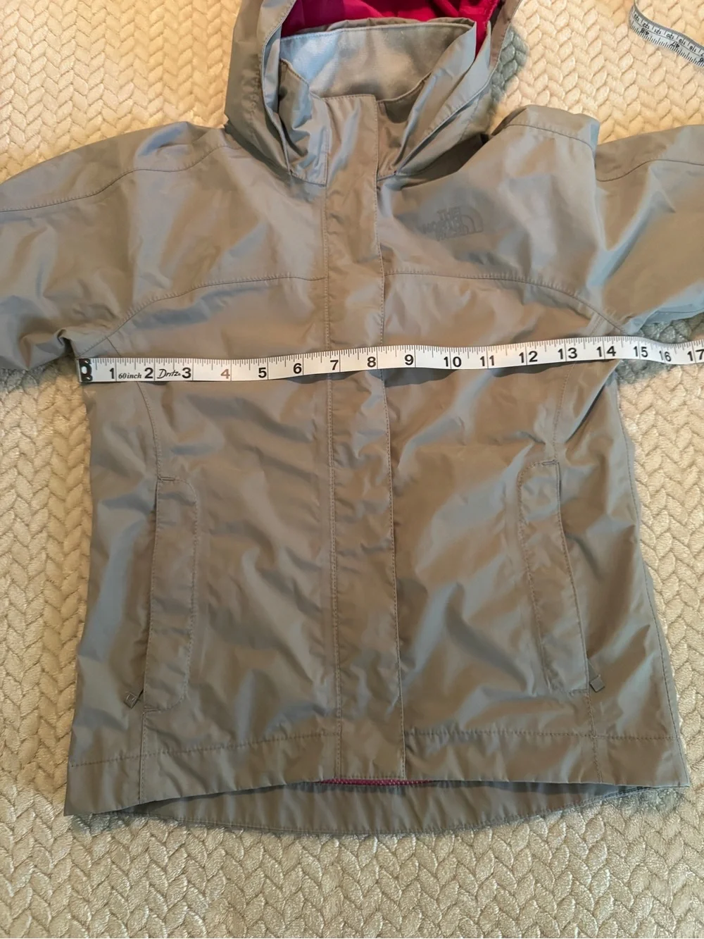 The North Face Girls Hooded Windbreaker Jacket - Gray